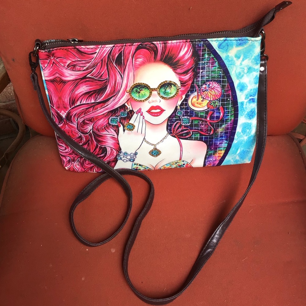 Beautiful Jewelled  Fun Summer Beach Crossbody Purse Bag